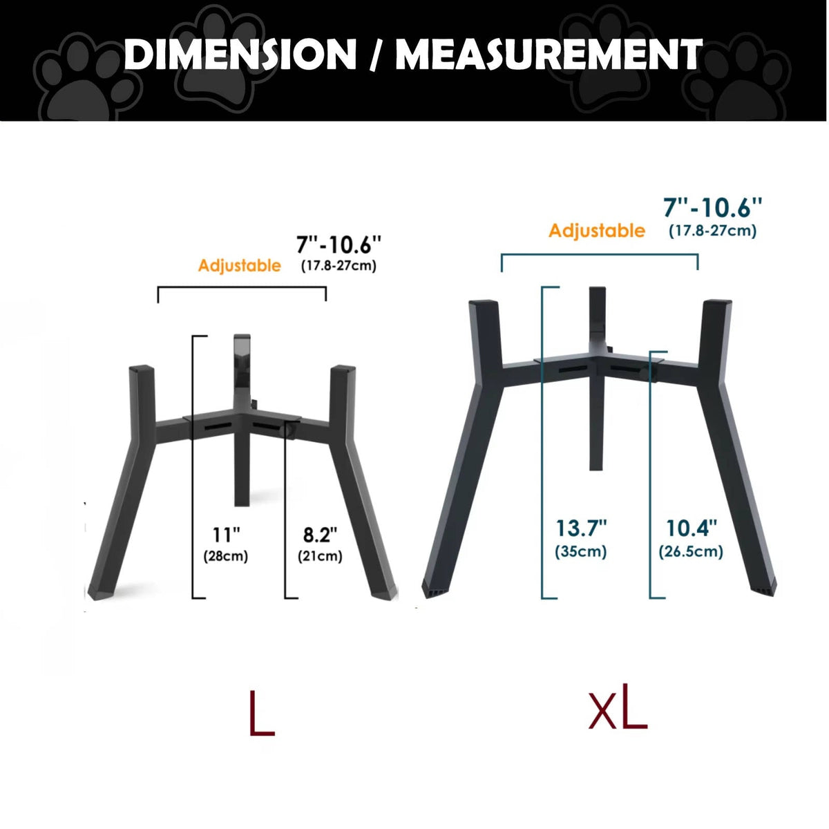 Adjustable Elevated Dog Bowl Stand – Foldable Metal Frame