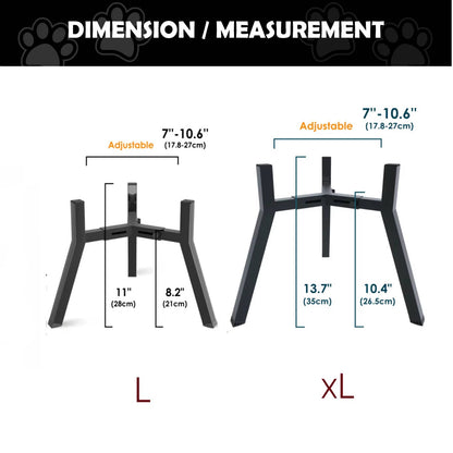 Adjustable Elevated Dog Bowl Stand – Foldable Metal Frame