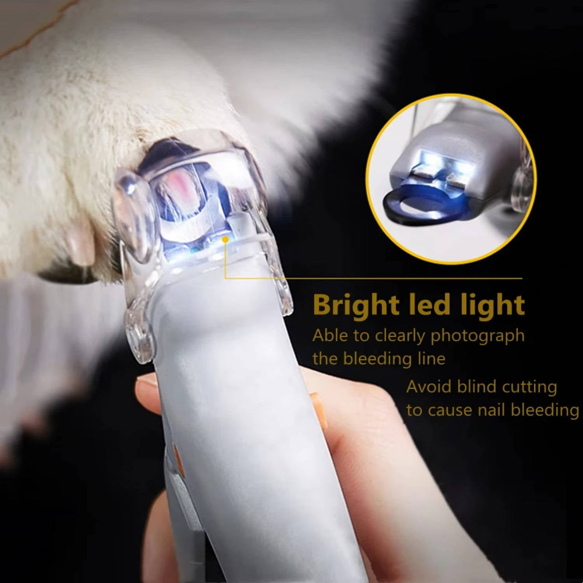 Pet Nail Clipper with LED Light – Safe Trimming for Dogs and Cats