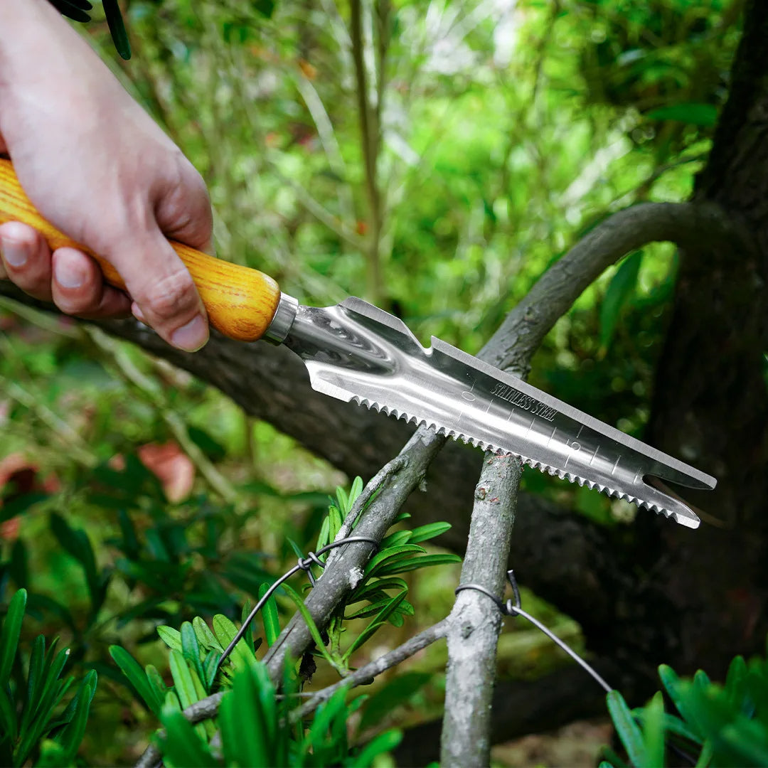 Stand-Up Weed Puller – 5-in-1 Garden Weeding Tool with Beech Handle