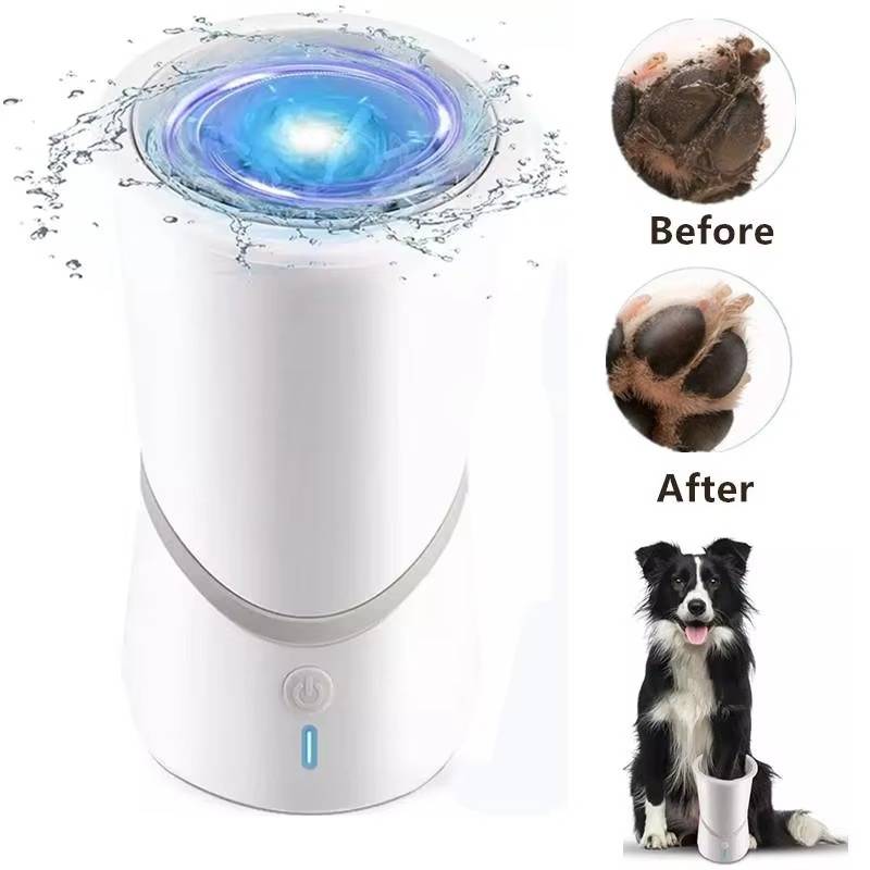 Automatic Dog Paw Cleaner with Rotating Silicone Brushes