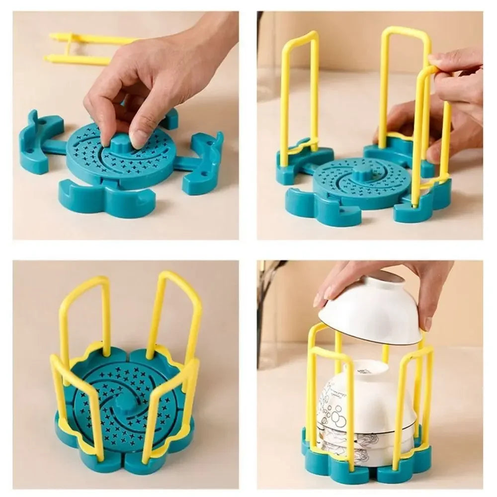Adjustable Dish Drainer Rack – Expandable Over-Sink Bowl Rack