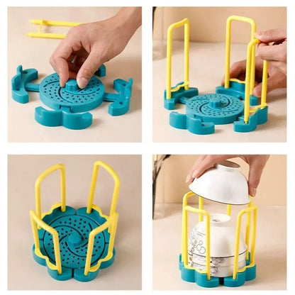 Adjustable Dish Drainer Rack – Expandable Over-Sink Bowl Rack