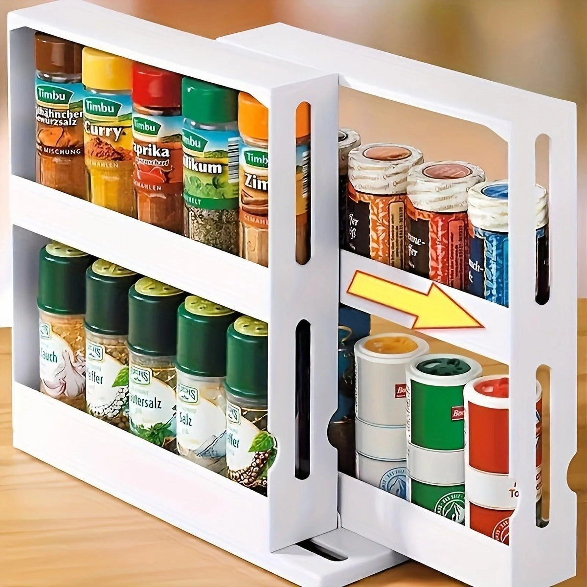 2-Tier Swivel Spice Rack for Cabinet