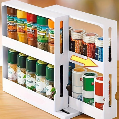 2-Tier Swivel Spice Rack for Cabinet