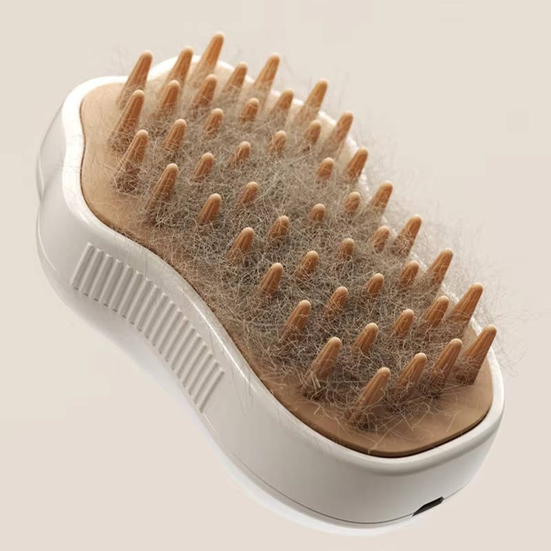 Steam Pet Brush – 3-in-1 Spray Grooming Brush for Shedding