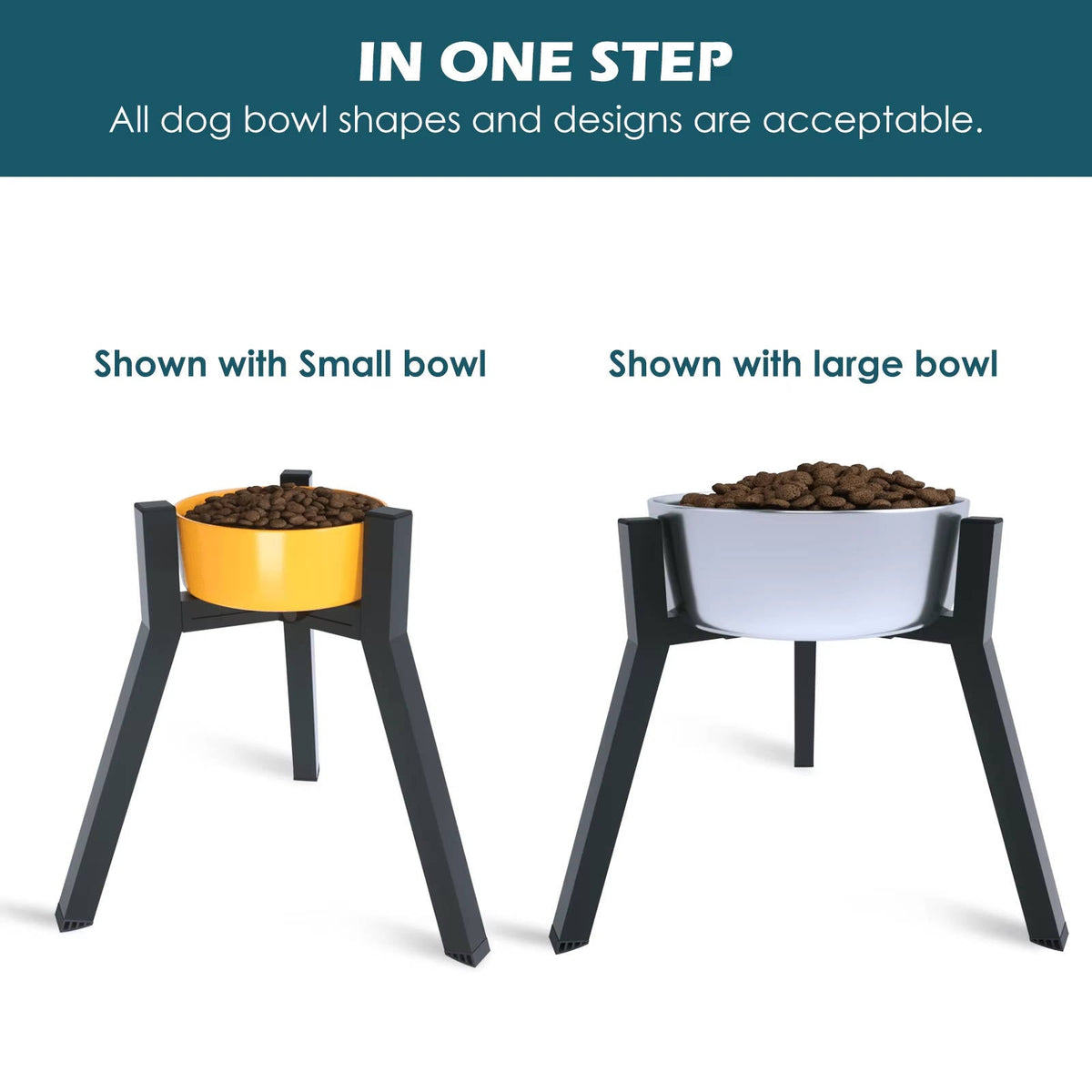 Adjustable Elevated Dog Bowl Stand – Foldable Metal Frame