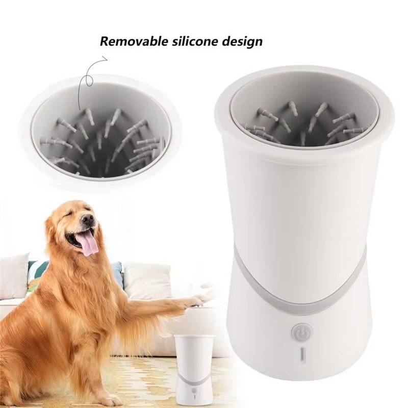 Automatic Dog Paw Cleaner with Rotating Silicone Brushes