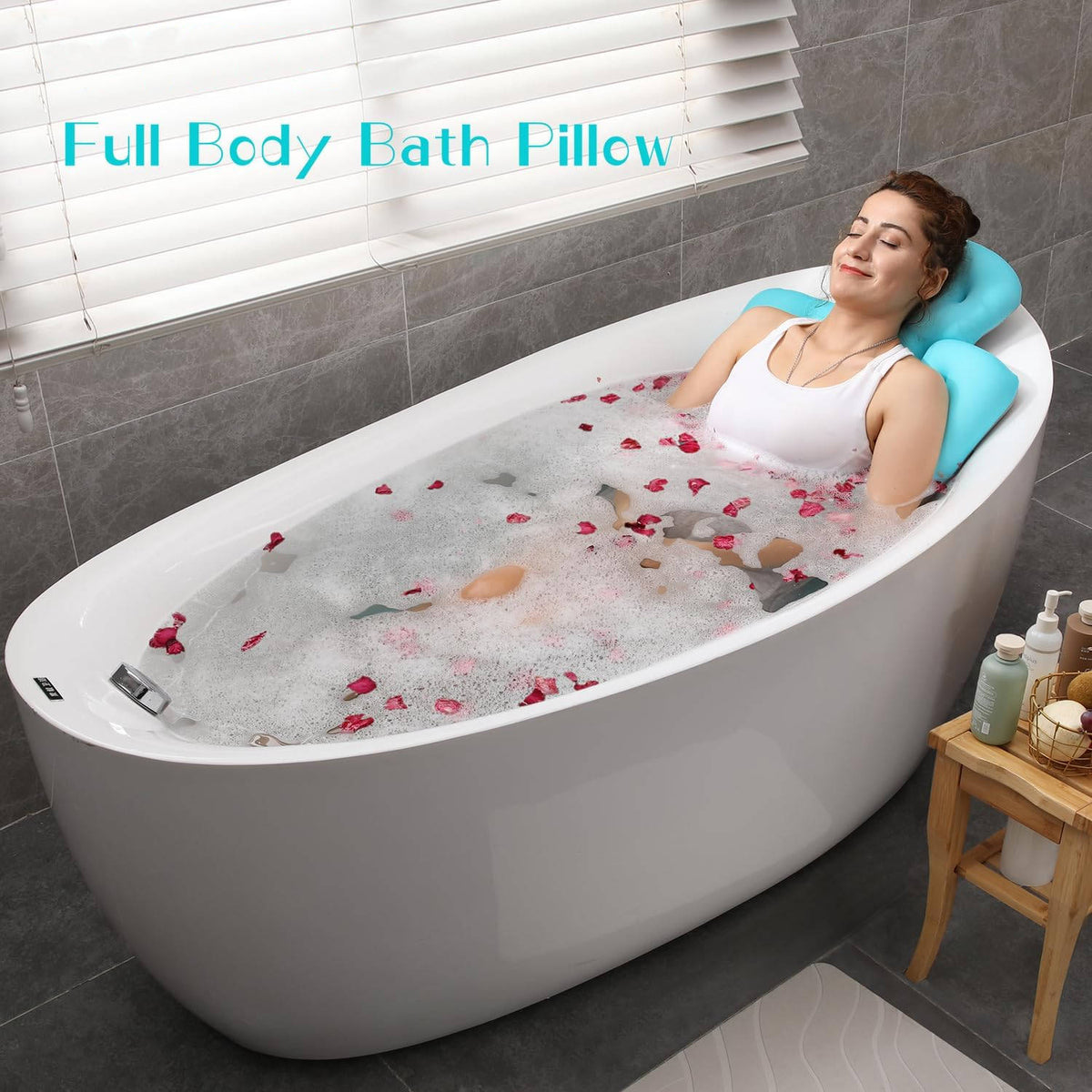 Full Body Bath Pillow for Bathtub – Head, Neck and Back Cushion