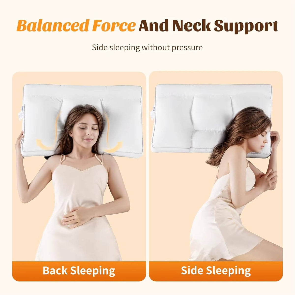 Ergonomic Adaptive Pillow with 5 Sleep Zones