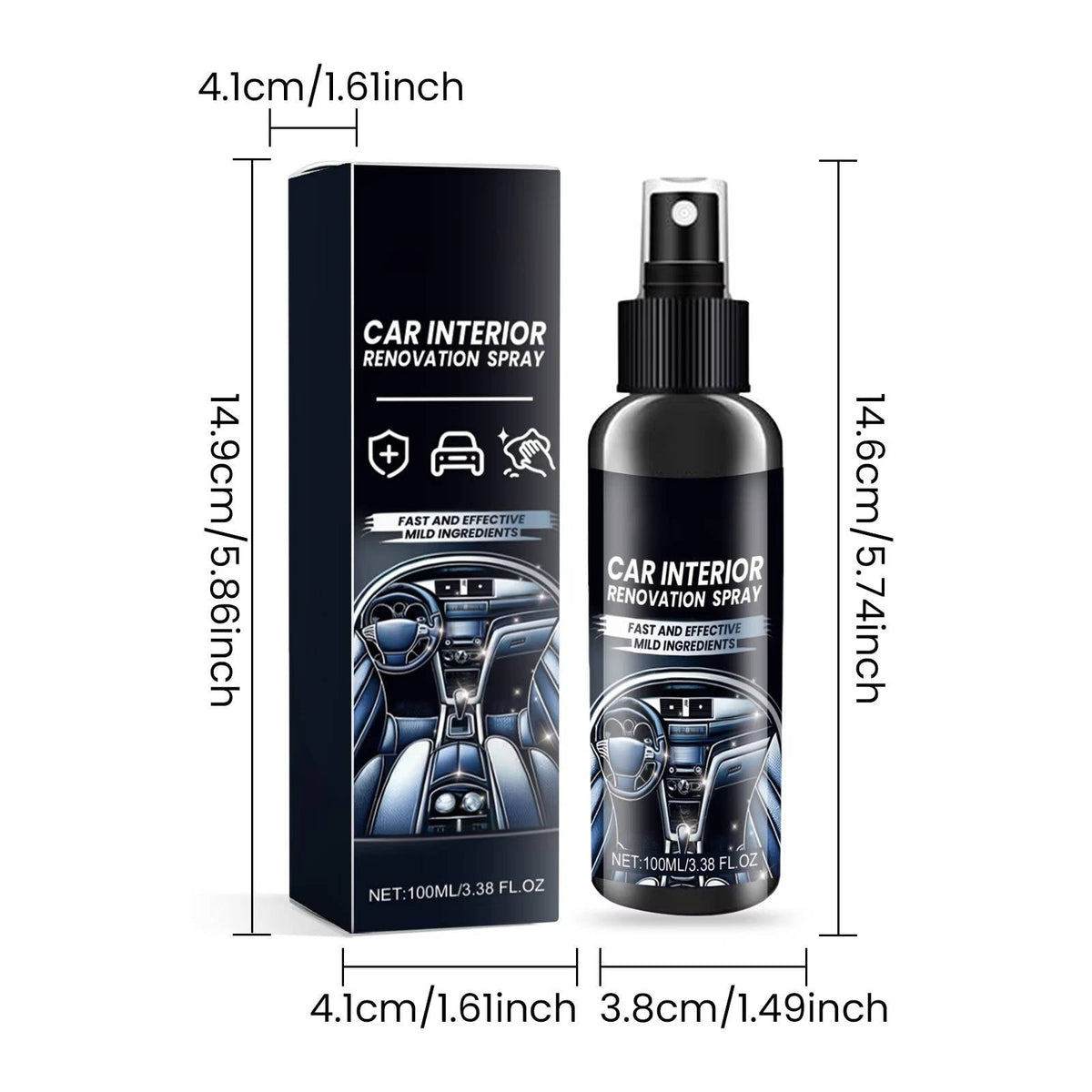 Car Interior Cleaning Kit – 3-Piece Dashboard and Seat Cleaner Set