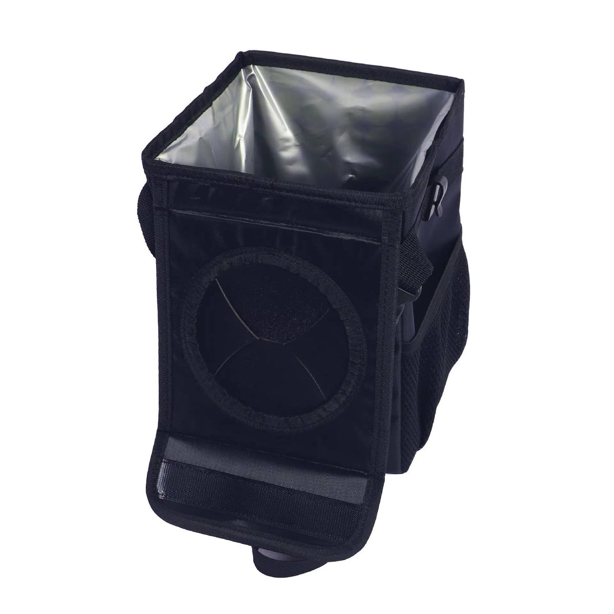 Leak-Proof Car Trash Can with Lid and Storage Pockets