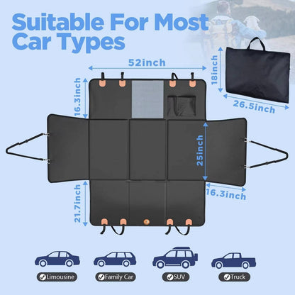 Dog Back Seat Extender for Car – Hard Bottom Waterproof Seat Cover