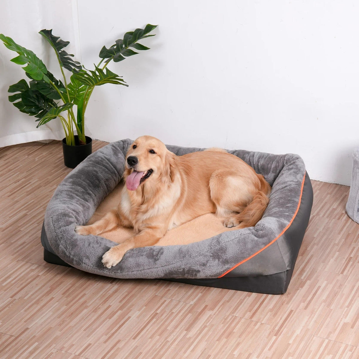 Orthopedic Dog Bed with Raised Bolsters and Washable Cover