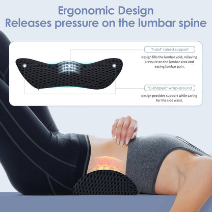 Lumbar Support Pillow for Office Chair and Bed – Memory Foam Backrest