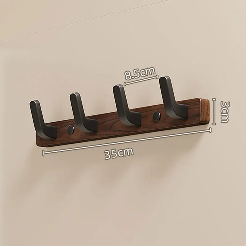 Wall Coat Rack with 4 Steel Hooks
