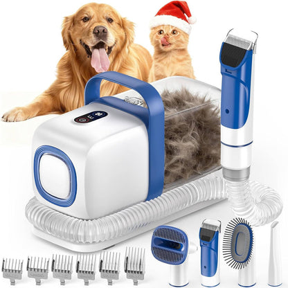 Dog Grooming Vacuum Kit with Clipper and Shedding Brush