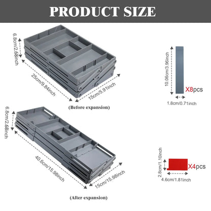 Foldable 3-Tier Drawer Organizer with Dividers