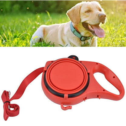 4-in-1 Dog Leash with Water Bottle and Bowl – All-in-One Walking Lead