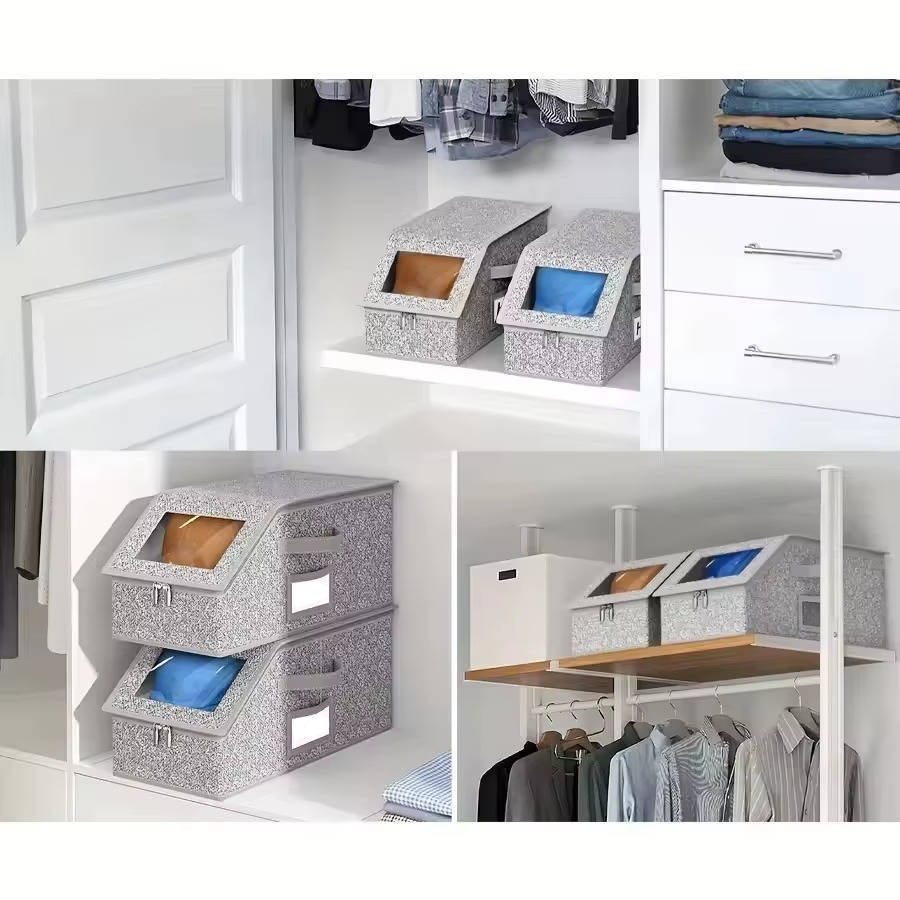 Stackable Hat Storage Boxes – Holds 24 Caps, 2-Pack