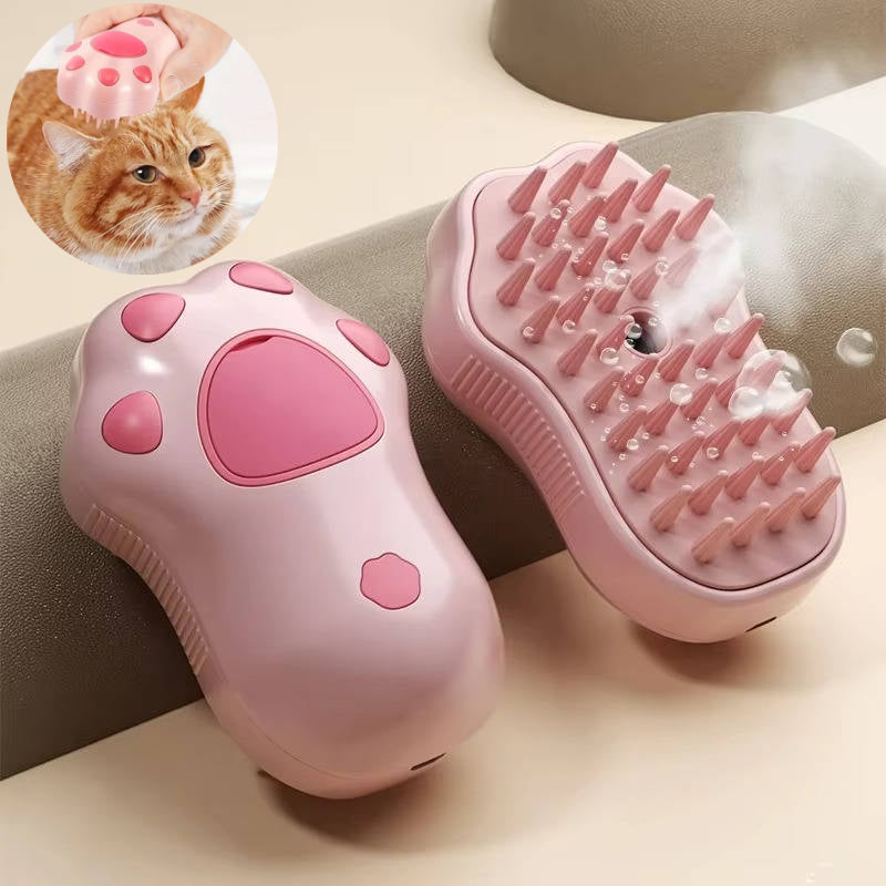 Steam Pet Brush – 3-in-1 Spray Grooming Brush for Shedding