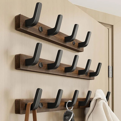 Wall Coat Rack with 4 Steel Hooks