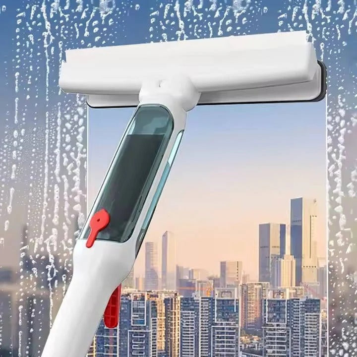 Telescopic Window Cleaner with 51 Inch Pole and Spray Tank