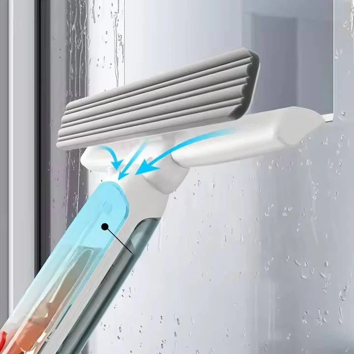 Telescopic Window Cleaner with 51 Inch Pole and Spray Tank