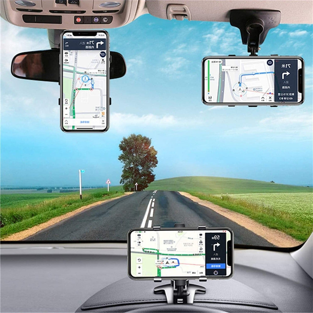 360° Car Phone Mount – Adjustable Dashboard and Windshield Holder