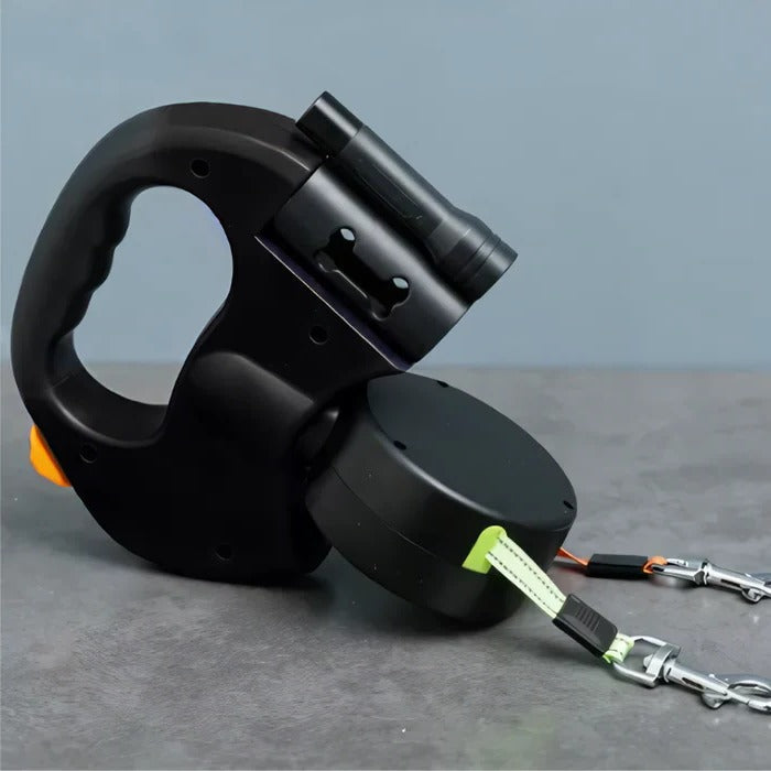 Double Retractable Dog Leash with LED Light – Tangle-Free