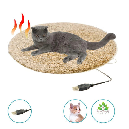 USB Heated Pet Pad – Warm Cushion for Cats and Small Dogs
