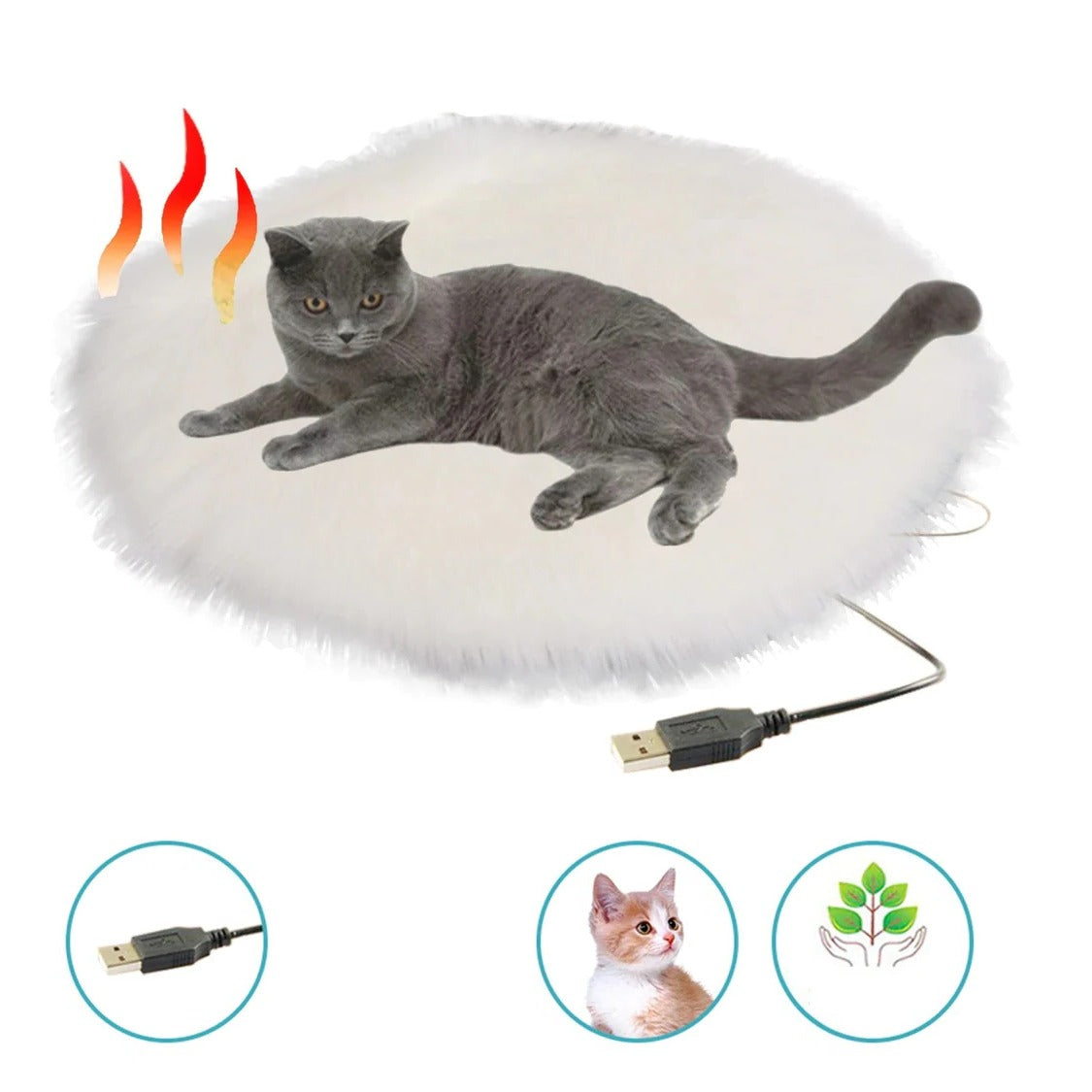 USB Heated Pet Pad – Warm Cushion for Cats and Small Dogs