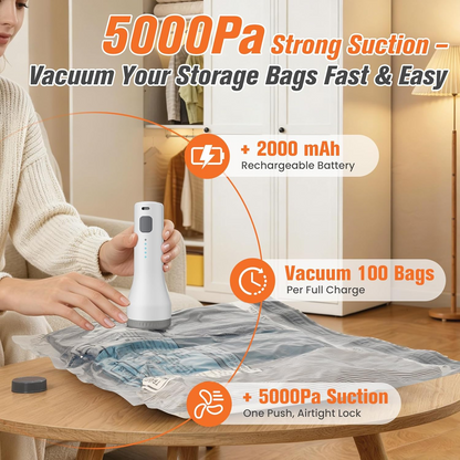 Vacuum Storage Bags with Electric Pump – 15-Piece Set