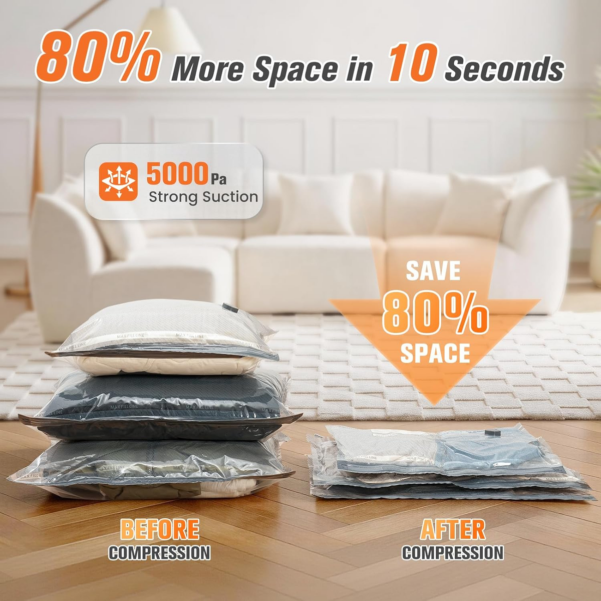 Vacuum Storage Bags with Electric Pump – 15-Piece Set