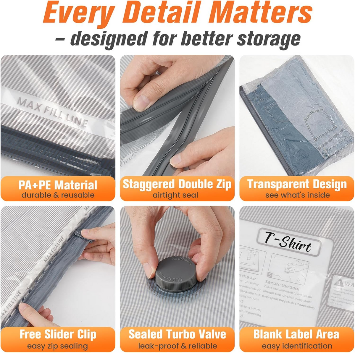 Vacuum Storage Bags with Electric Pump – 15-Piece Set