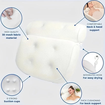 Bath Pillow with Suction Cups – Head and Neck Support