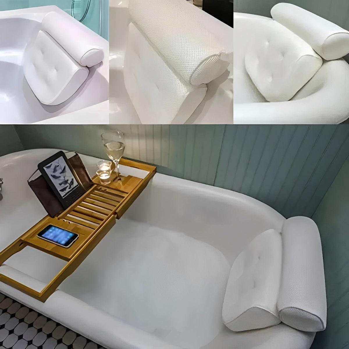 Bath Pillow with Suction Cups – Head and Neck Support