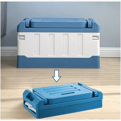 Collapsible Trunk Storage Box with Seat Lid – Car and Outdoor Organizer