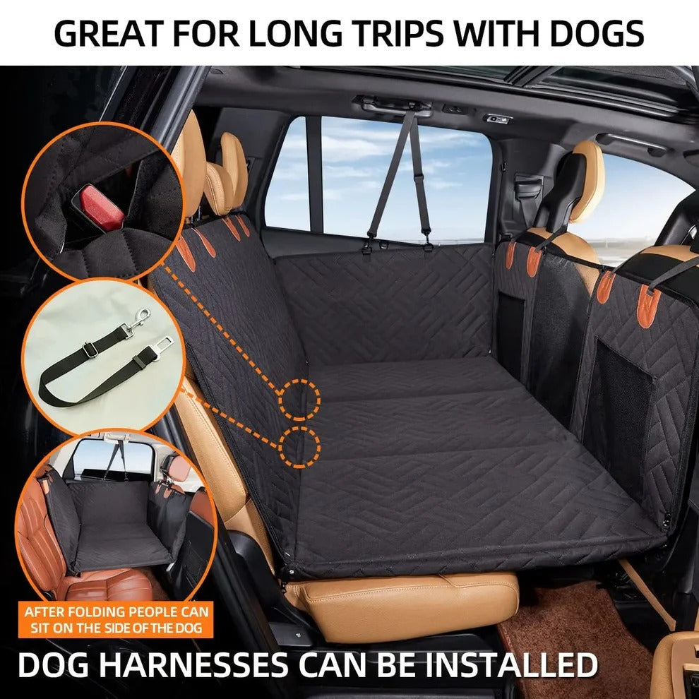 Dog Car Seat Bridge with Storage – Waterproof Back Seat Platform