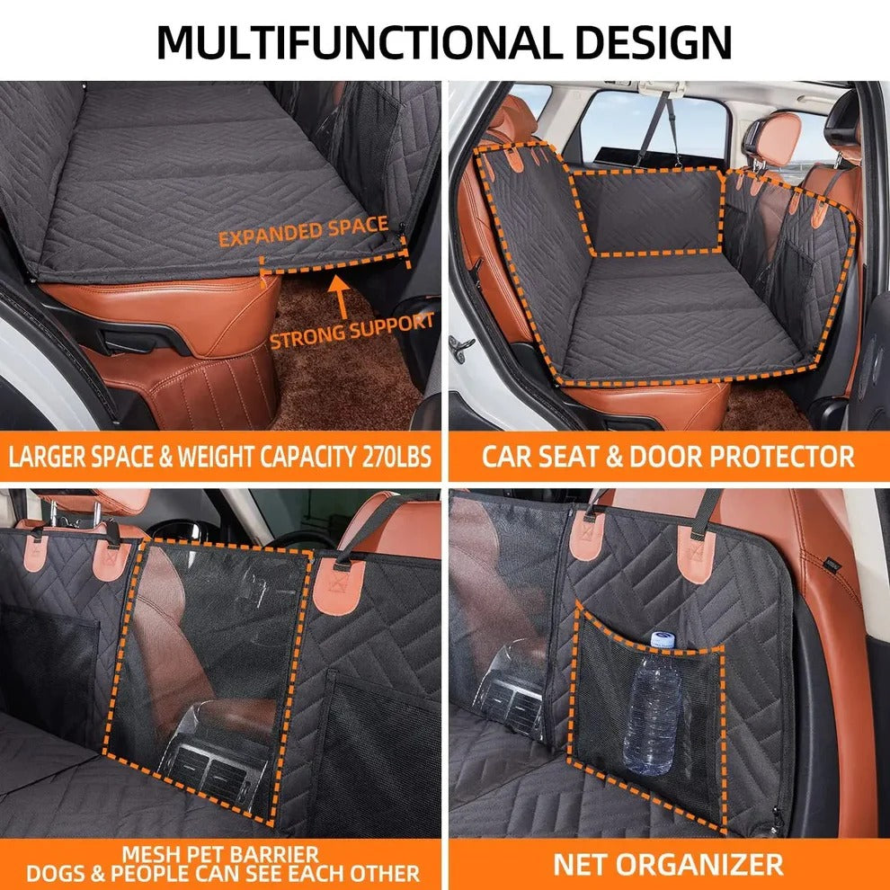 Dog Car Seat Bridge with Storage – Waterproof Back Seat Platform