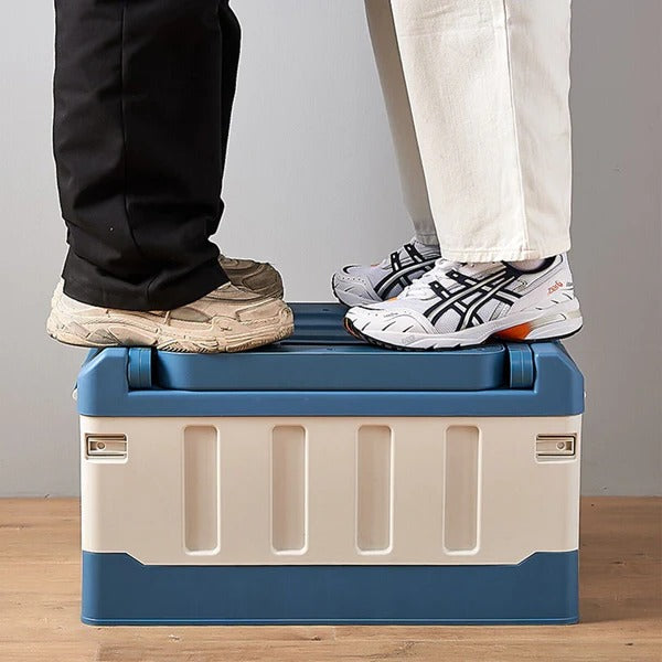 Collapsible Trunk Storage Box with Seat Lid – Car and Outdoor Organizer