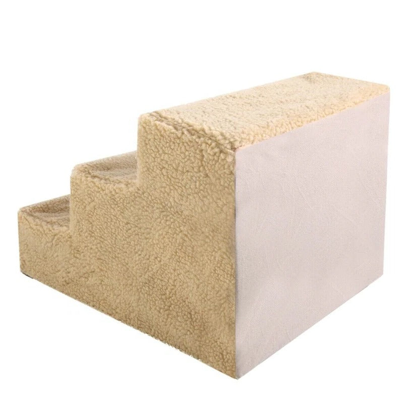 Non-Slip Pet Stairs with Fleece Cover for Small Dogs