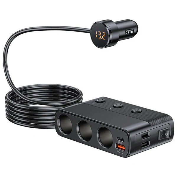 7-in-1 Car Charger Adapter – Multi-Port USB Outlet Splitter