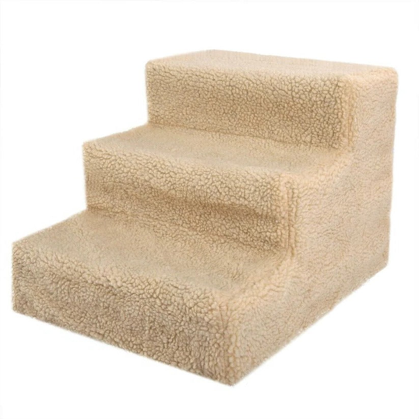 Non-Slip Pet Stairs with Fleece Cover for Small Dogs