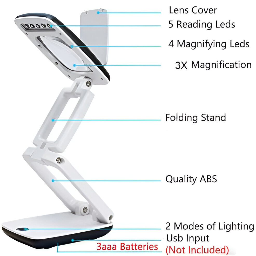 Floor Magnifying Lamp with LED Light – 3X Large Lens
