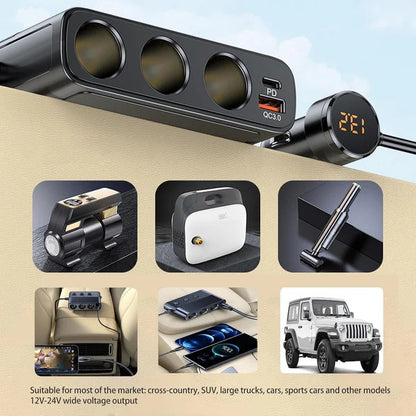 7-in-1 Car Charger Adapter – Multi-Port USB Outlet Splitter