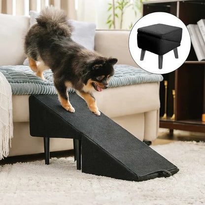 2-in-1 Dog Ramp and Step Stool – Convertible Pet Stairs for Bed and Couch