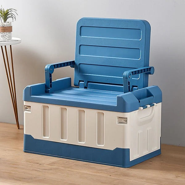 Collapsible Trunk Storage Box with Seat Lid – Car and Outdoor Organizer