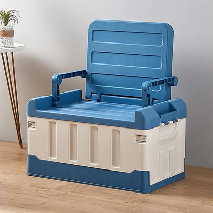 Collapsible Trunk Storage Box with Seat Lid – Car and Outdoor Organizer