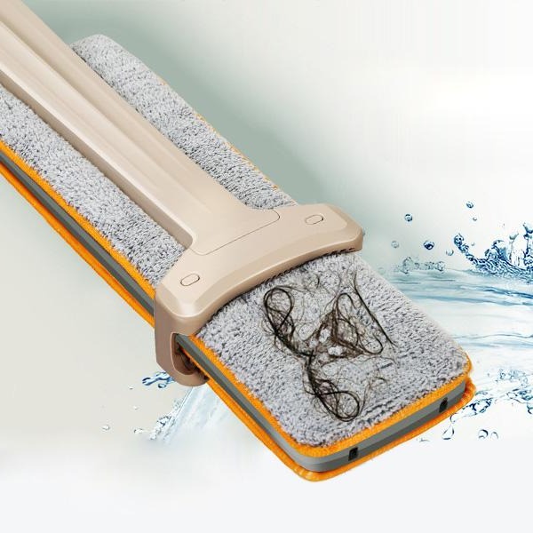 Self-Wringing Flat Mop and Broom Set – 360° Microfiber Floor Mop